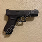 Floating wall mount for Glock 9/40/357 pistols - right facing muzzle