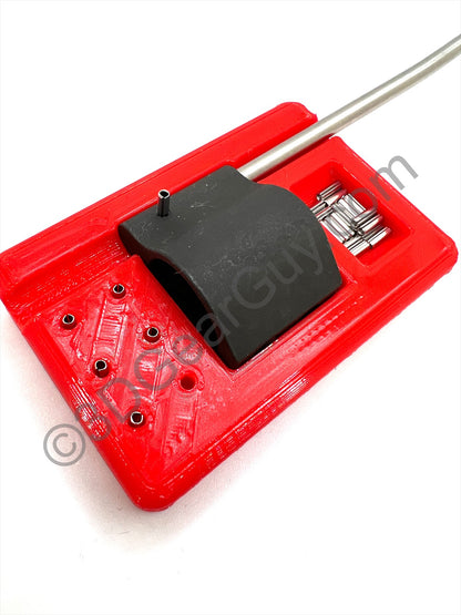 AR gas block and tube roll pin tool jig